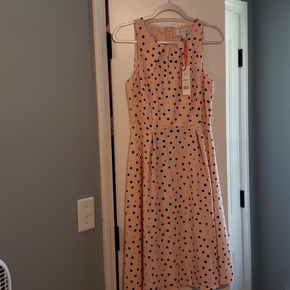 ELLE Pebble Pink Sleeveless DOT Dress - Picture 5 of 12